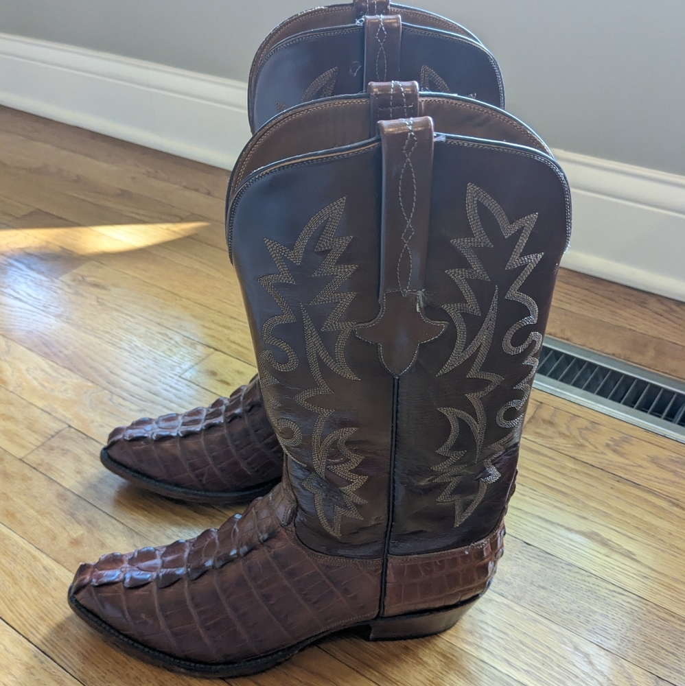 Lucchese crocodile cowboy boots